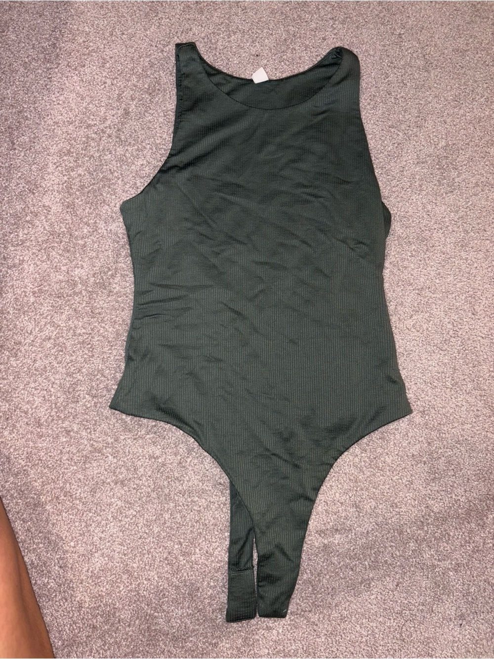 Dry Goods Ribbed Tank Bodysuit - Dark Green